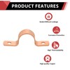 Pro 30-Pack EFIELD 5/8-Inch Copper Pipe Straps, Two-Hole Clamp Mount,