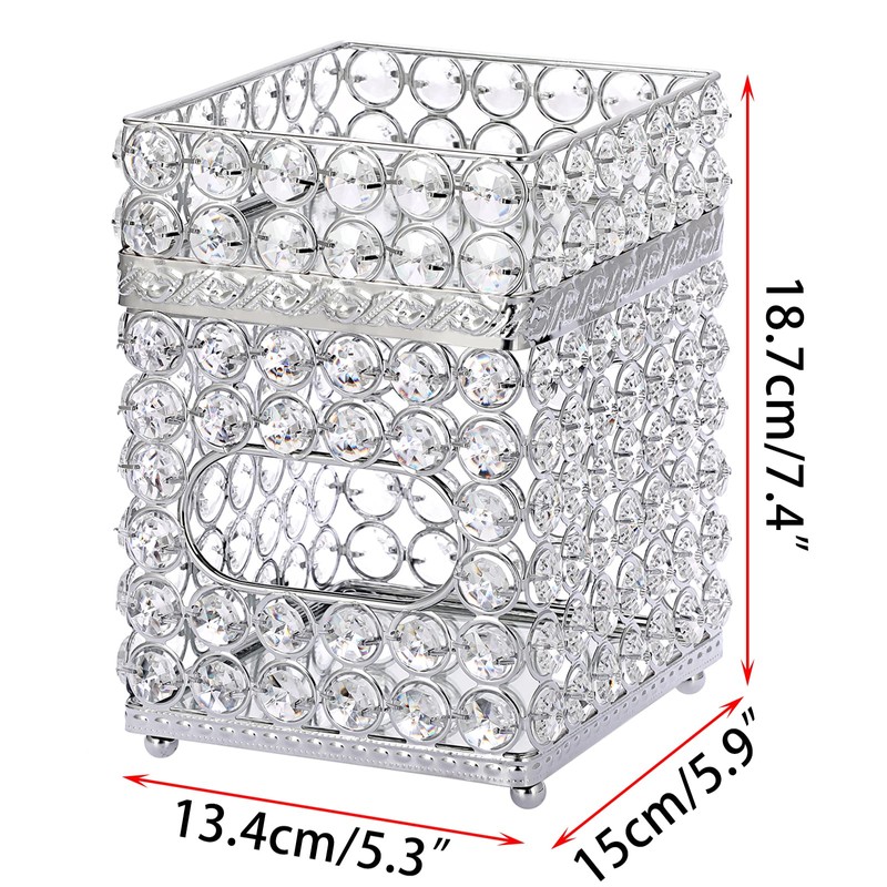 Sumnacon Square Tissue Box Cover- Crystal Cube Tissue Box with