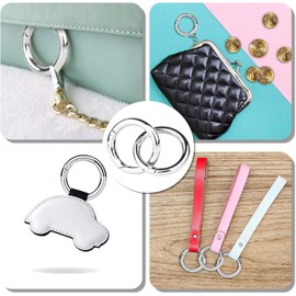 50Pcs Metal Spring O Rings, BetterJonny 25 mm/1 Inch Spring Keyrings Buckle Snap Clip Trigger for Keychain Bags Purse Craft DIY Accessories