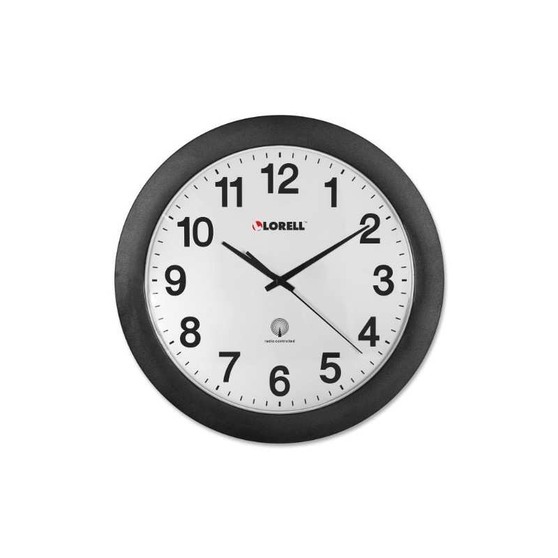Lorell 60997 Wall Clock, 12-Inch, Arabic Numerals, White Dial/Black Frame