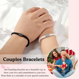 PINKDODO Couple Gifts Ideas, Pinky Promise Matching Couples Bracelets Long Distance Relationship Birthday Valentines Anniversary Christmas Presents Gifts for Boyfriend Girlfriend Him Her BF GF