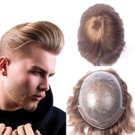 Prosa Toupee For Men Human Hair Replacement System Men's Toupee Real Human (18# 8"x10")