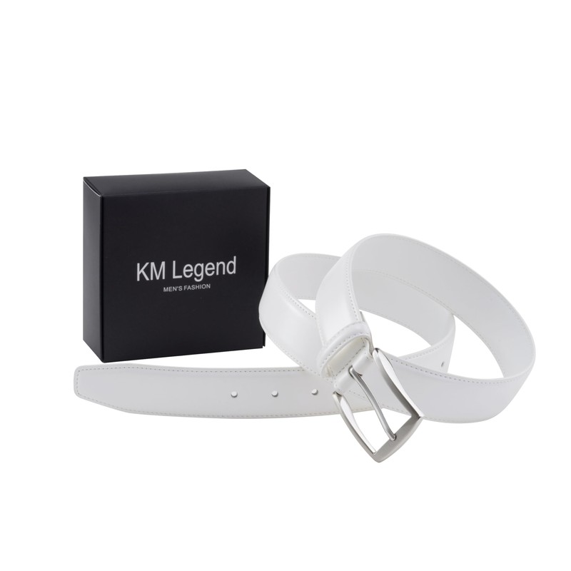 KM Legend Mens Leather Dress Belt for Work Business and