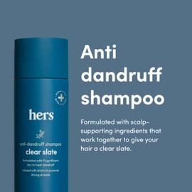 hers Clear Slate Anti Dandruff Shampoo, 2 Pack - Pyrithione Zinc 1% Shampoo with Biotin - For Dry, Itchy Scalp - Paraben Free and Sulfate Free - Botanical Garden - 2 x 6.4 fl oz