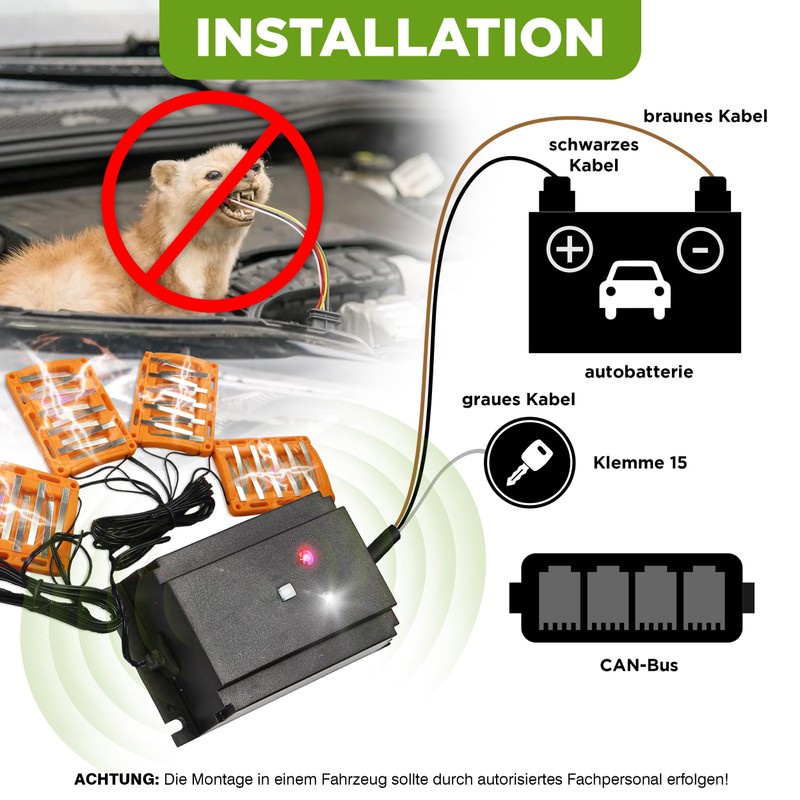 ISOTRONIC ISOTRONIC 3in1 Marderabwehr Blitz | mit Hochspannung, Blitzlichtfunktion, Hochfrequenz
