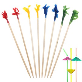 BLUE TOP Cocktail Picks Umbrella Drink Straws Set-1000 PCS 4 Inch Frill Picks and 50 PCS 9.5 Inch Drink Straw Umbrella,Cocktail Party Toothpicks & Straws for Fruit,Appetizers,Club Sandwiches,Drinks.