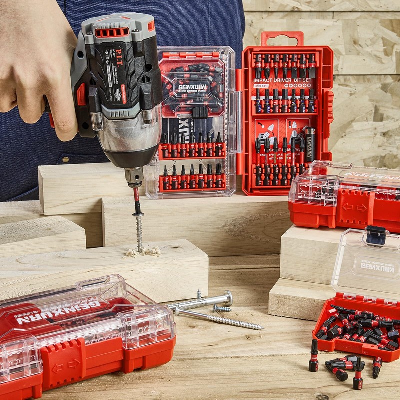 Geinxurn 55-Piece Screwdriver Bit Set Made of Impact-Resistant, S2 Steel,