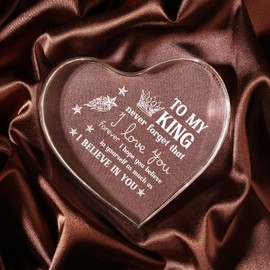 Gifts for Boyfriend, Valentines Day Gifts, Anniversary I Love You Gifts for Him Boyfriend, Men's Heart Shaped Acrylic Block -Fathers Day Birthday Gifts for Him Boyfriend Husband