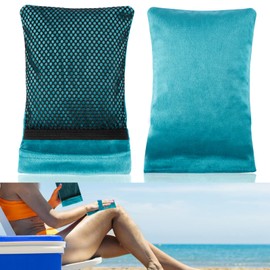 HANYMWANZW 2PCS Sand Remover Bag for Beach Sand Wipe Off Mitts, Sand Remover Powder Pouch Sand Cleaner for Beach Travel Summer Vacation, No Talc, Large