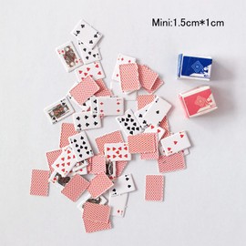 DY.2ten 54 Mini Playing Cards, Ultra Small, Mini Playing Cards, 0.6 x 0.4 inches (1.5 x 1 cm), Set of 2, Game Cards, Family, Fun, Goods, Events, Parties, Decor, Portable, Compact, Card Games, Travel, Mini Size, Cute, Cute, Magic, Tabletop, Funny, Decorat