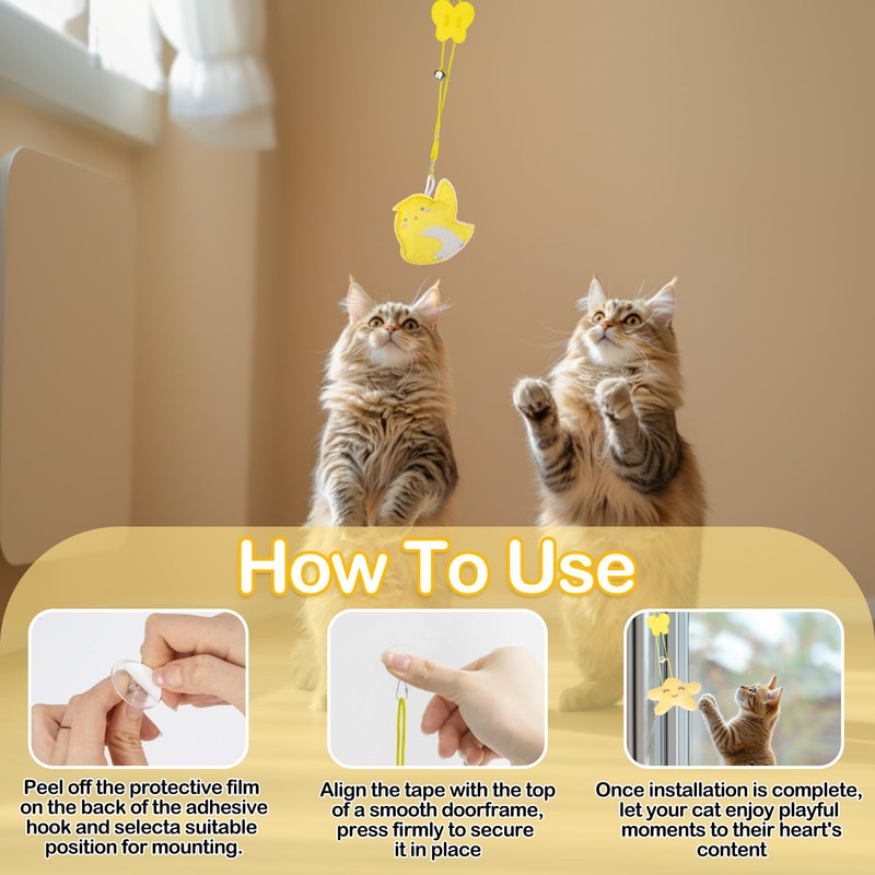 RAINFLOW 4 Pcs Cat Feather Toys -Interactive Cat Toys for