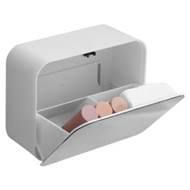 Vanity Wall Mounted Canister Holder, No Drilling Shelf Cotton Pads, Cotton Ball Organizers No Drilling Bathroom Shelf with for Hairpin