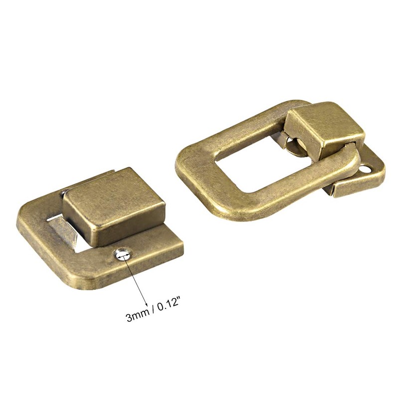 sourcing map Toggle Latch 48 mm Brass Wooden Box Hasp