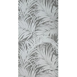 Tropical Palm Leaves Gray Silver Metallic Wallpaper Modern wallcoverings roll 3D