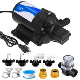 TDR Jacky 110V AC Electric Self Priming Diaphragm Pump 1.3A 45psi 4GPM Flow Rate for RV Home Garden Camping Irrigation (FL-530E)