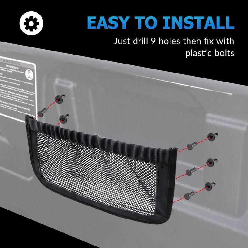 MARCHFA UTV Rear Backrest Storage Net Bag Compatible for Can