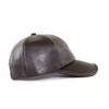 Ueither Men's Adjustable Baseball Cap PU Leather, dark brown