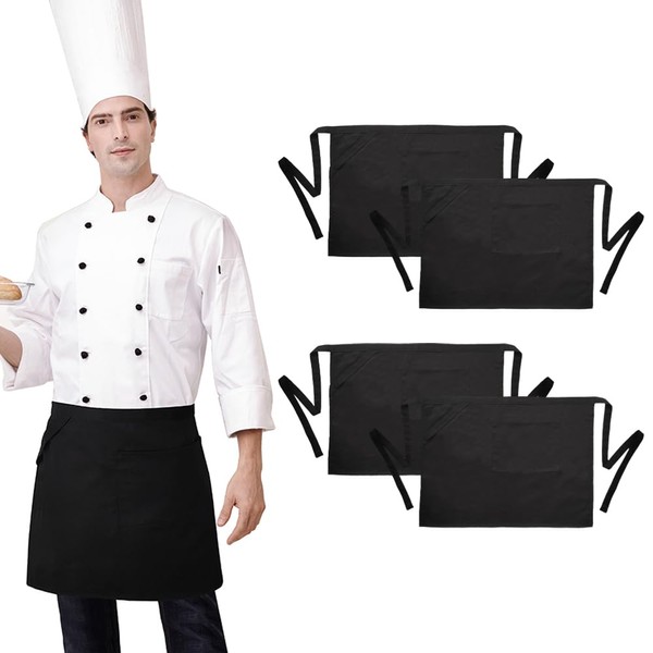 Mijotex 4PCS Tc Unisex Apron Adjustable Strap Cooking Apron with