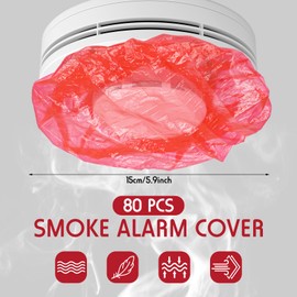 Woanger 80 Pieces Smoke Detector Cover Small Fire Alarm Cover Plastic Fire Alarm Thicken Elastic Paint Covers for Commercial Building or Home Use