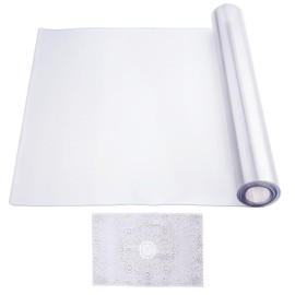Happybuy Plastic Table Cover, 42 x 96 Inch 1.5 mm Thick Clear Table Protector, Rectangle PVC Desk Mat, Waterproof & Easy Cleaning Desk Pad for Office, Dresser, Dining Room Table, Night Stand