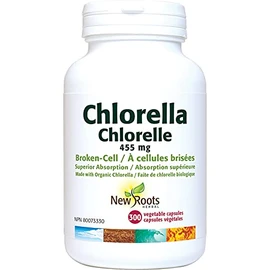 New Roots Herbal - Chlorella, 300 capsules - 455 mg Broken-Cell · Superior Absorption · Made with Organic Chlorella