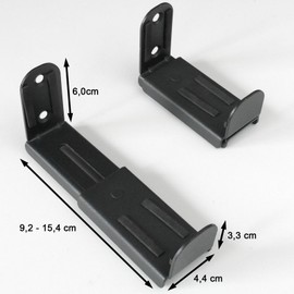 Drall Soundbar BH6BA Wall Mount for Mounting Above/Under TV - Maximum Load 5 kg - Extendable from 9.2 to 15.4 cm - with Non-Slip Pads Base Holder Black