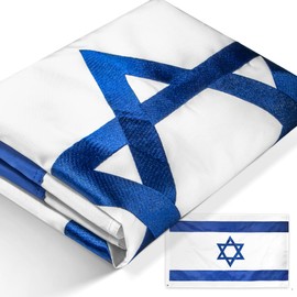 Anley EverStrong Series Israel Flag 3x5 Foot Heavy Duty Nylon - Embroidered and Sewn Stripes - 4 Rows of Lock Stitching - Israeli National Flags with Brass Grommets 3 X 5 Ft