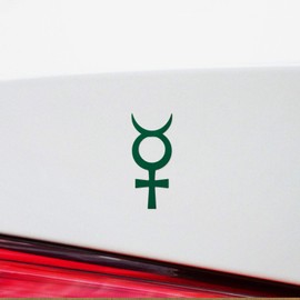 Decal Stickers of Mercury Symbol Mercury Astrology (Green) (Set of 2) Premium Waterproof Vinyl Decal Stickers for Laptop Phone Accessory Helmet Car Window Mug Tuber Cup Door Wall - ANDstic908690GR