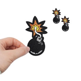 4 PCS Bomb Embroidery Hot Melt Patch Shoes Cap Socks Clothing Decoration Patches
