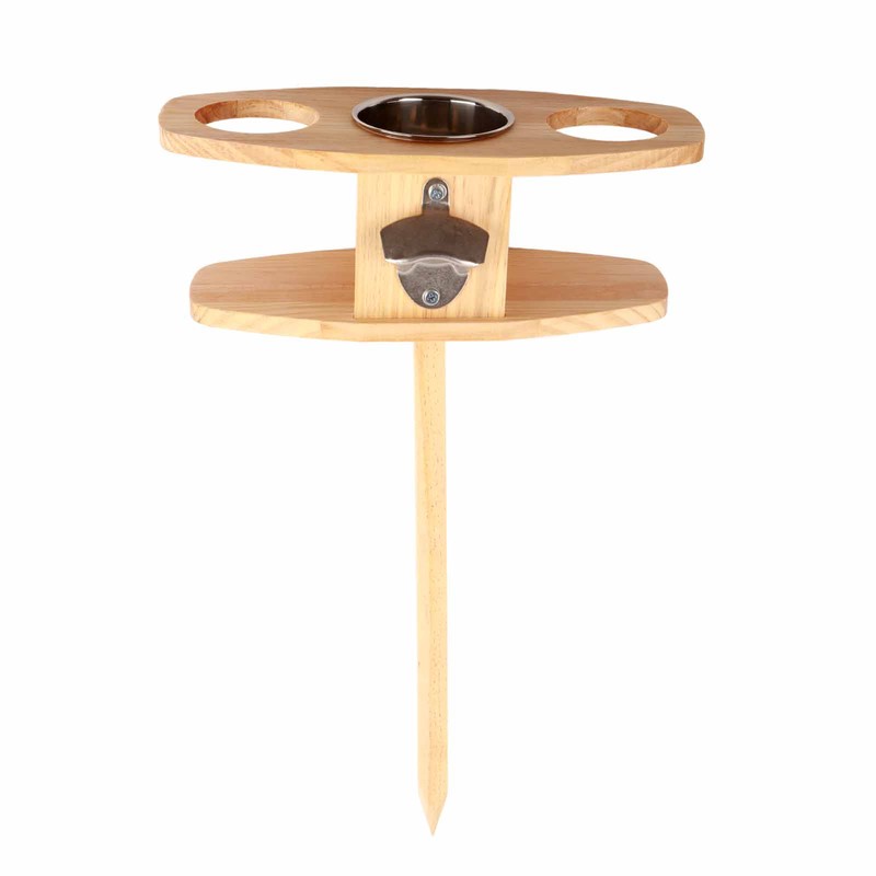 Outdoor Wine Table Portable Wine Picnic Table Wooden Wine Holder