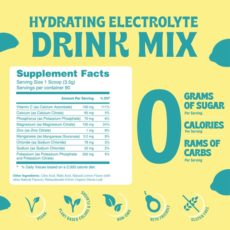 Electrolyte Powder – Zero Sugar Lemon Hydration Mix | 90