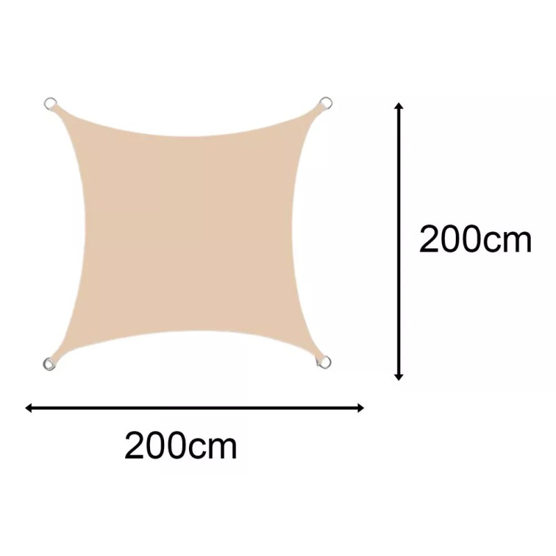 generic Toldo De Vela De Sombra Impermeable Para 2x2m Beige