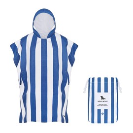 Dock & Bay Adult Beach Poncho - Hooded Towel with Deep Pockets - For Beach & Pool - Super Absorbent, Quick Dry - Cabana - Whitsunday Blue, Medium (90x70cm, 35x28)