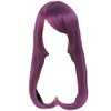 MSHUI 60cm Anime Cosplay Long Purple Wig