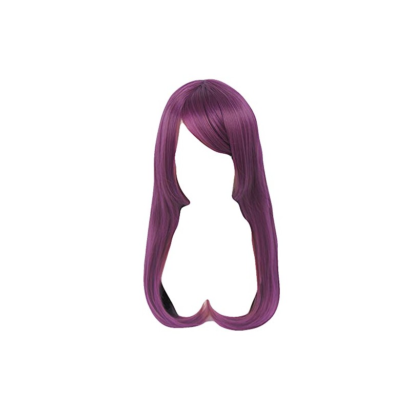 MSHUI 60cm Anime Cosplay Long Purple Wig