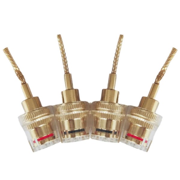 Universal 4Pcs 4mm HIFI Cable Banana Adapter Plug Pin Interface(2mm)