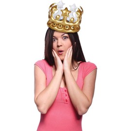iSeventy9 Inflatable Adult Gold King Queen Crown Fancy Dress Accessory Stag Hen Costume Party