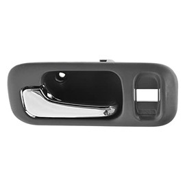 TRQ Front Left Interior Door Handle Chrome & Gray Drivers Side Compatible with 1997-2001 Honda CR-V 1995-1998 Odyssey