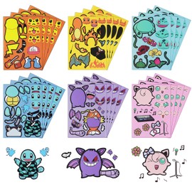 Stickers for Children, 24 Sheets Mini Cartoon Anime Stickers, Make-a-face Sticker Sheets, DIY Face Stickers Children, Festive Party Gifts, Birthday Party Accessories, Bag Filler Gifts