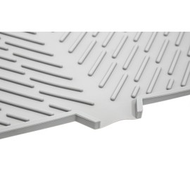 Luxet Silicone Dish Drying Mat with Built-in Drain Lip - Hygienic Drying Pad - Sturdy Compact Easy to Clean Tray Protects Surfaces Prevents Water Build Up - 23 X 17 (Grey)