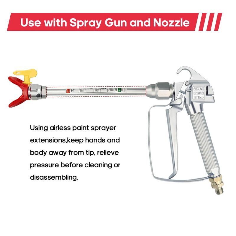 Airless Paint Sprayer Spray Gun Tip Extension Pole Rod Airless