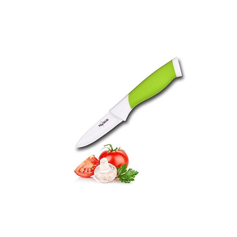 New England Cutlery Ceramic Paring Knife, 3", Green