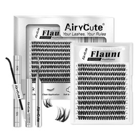Flaunt & Short Flaunt | AiryCute Upgrade U Lashes with Ultra-Dense, Waterproof, Long-Lasting Lashes | Flora | Natural Daily, Volume Style | Beginner-Friendly DIY Lashes for a Flawless, Voluminous Look | Trendy & Must-Have Clusters:_Short Flaunt Kit [Volume Style]