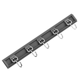 Fatiya Adjustable Towel Racks for Bathroom, Over the Door Towel Rack Wall Mounted or Hang Upside Down, Rustproof Bathroom Towel Holder for Entryway Kitchen Bedroom (5 Hooks)