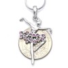 SoulBreezeCollection Dancing Ballerina Dancer Ballet Dance Pendant Necklace Charm (Lavender)