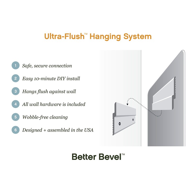 Better Bevel Frameless Round Mirror, 18" Diameter Circle Bathroom Wall