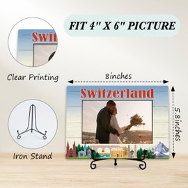 Switzerland Travel Photo Frame Gifts, Wedding Frames For Newlywed, Switzerland Vacation Wooden Picture Frame With Stand, Switzerland Souvenirs Honeymoon Gifts For Couple, Birthday Gifts For Friend -22
