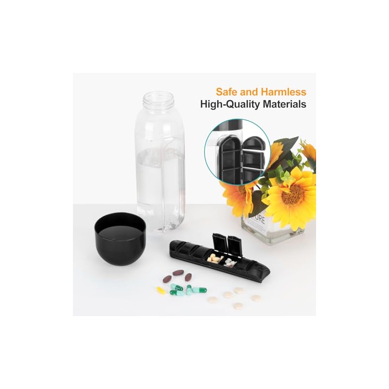 Cookawa 2-in-1 Water Bottle with Pill Organizer - 20 oz
