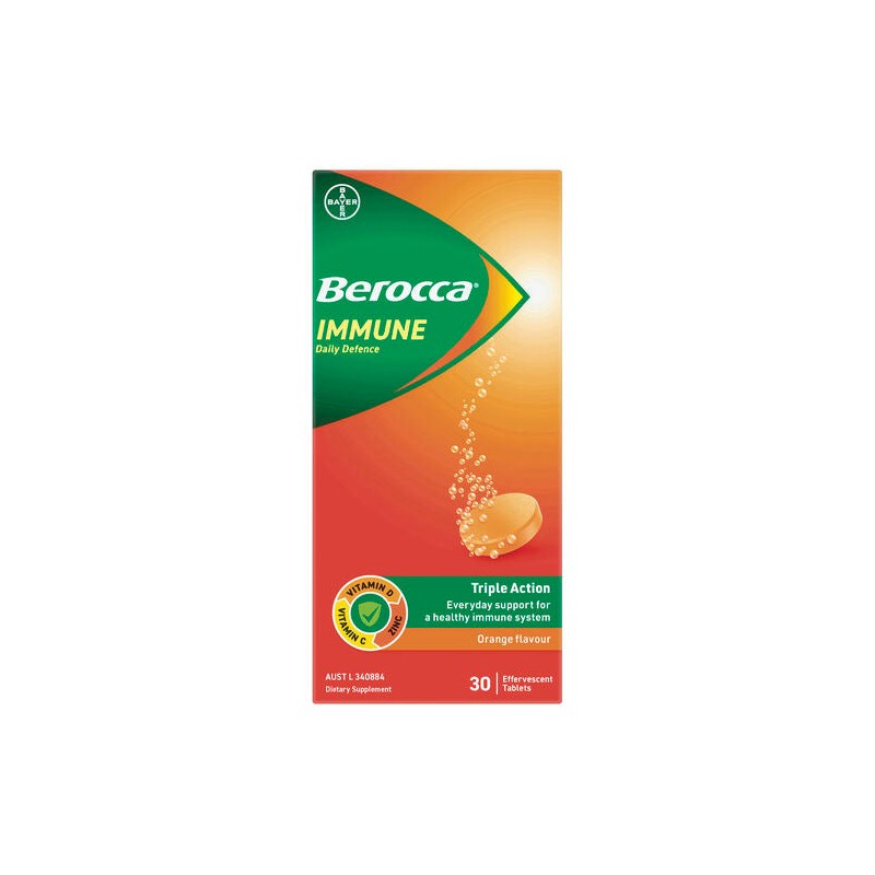 Berocca Immune Daily Defence Vitamin C, D and Zinc, Orange