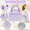 LEDAOU Insulated Lunch Box Corduroy Lunch Tote Bags Leakproof Cooler